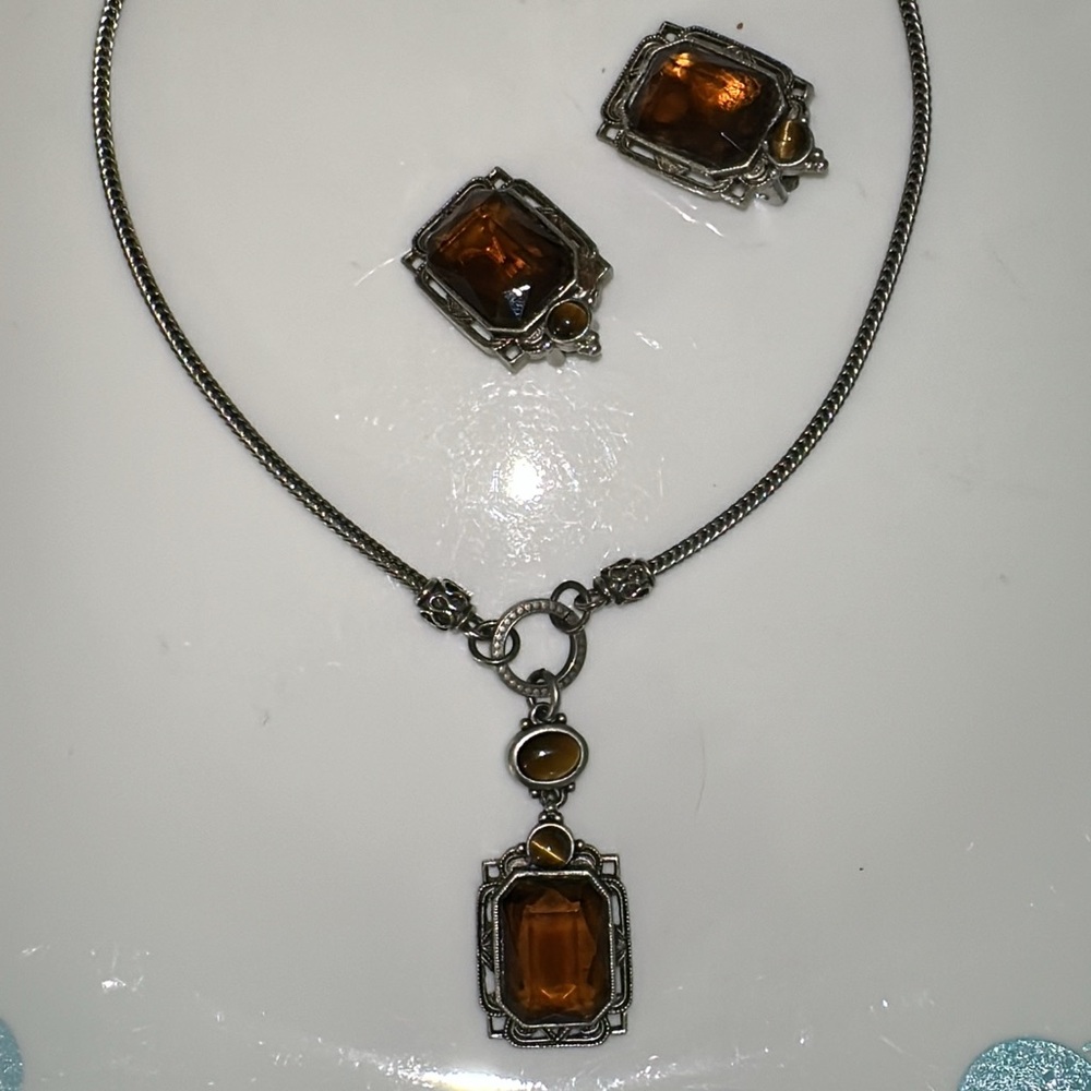 Robert Rose necklace and earring set.